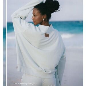 PARKE Womens Classic Heritage Mockneck Sweatshirt Mint Green Size L/XL